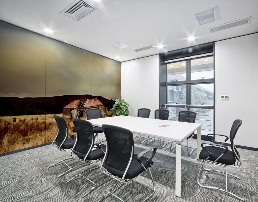 Collapsing old wooden farm building Wall Printing