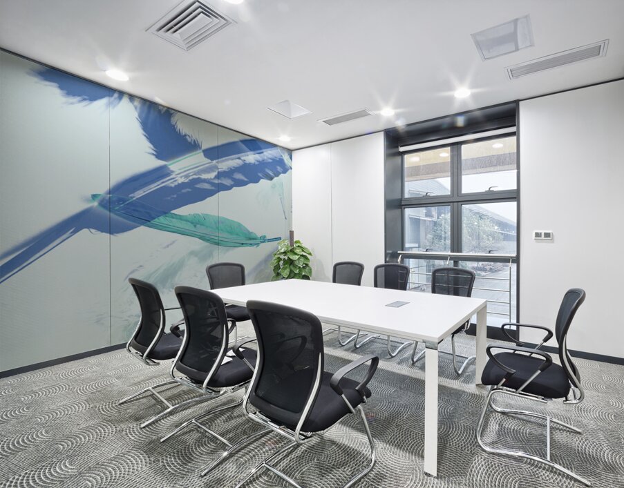 Blue toned artistic feather abstract Wall Printing