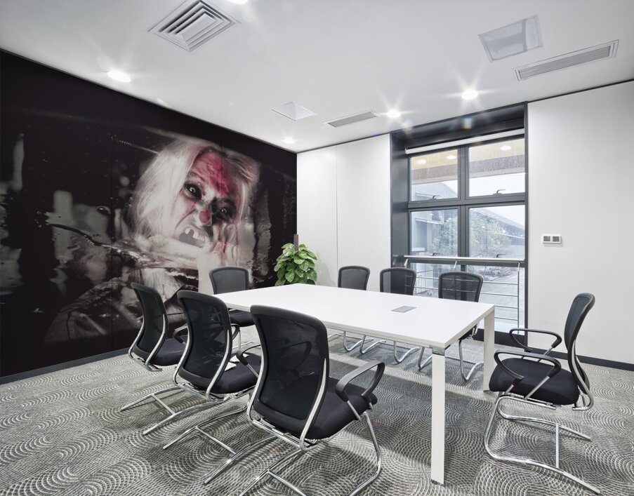 Horror fast food. Drive thru zombie apocalypse Wall Printing