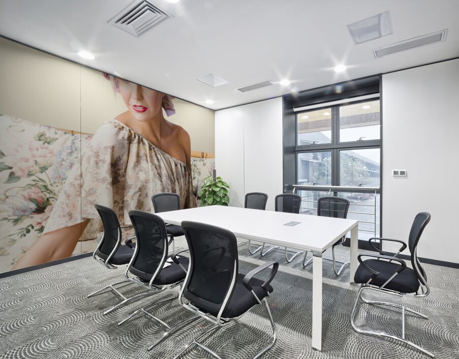 Young beautiful woman. Immaculate blond hairstyle Wall Printing