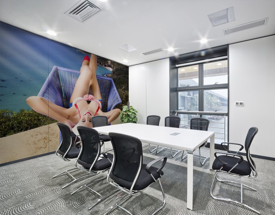 Retro Girl On Travel Trip To Down Under Australia Wall Printing