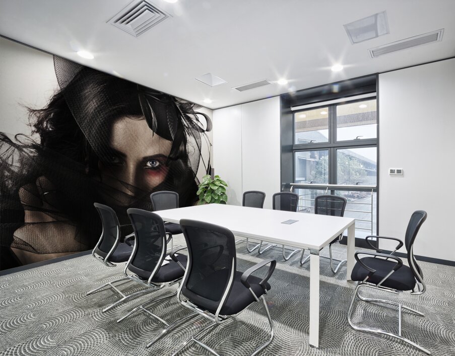 Vouge Fashion Model Wearing Vintage Style Headwear Wall Printing