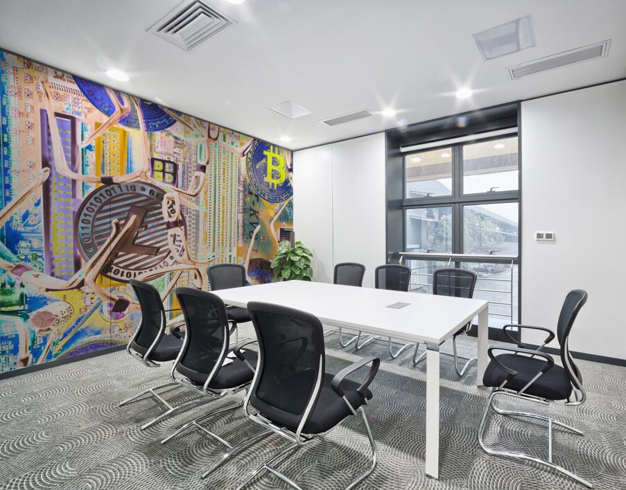 Cryptocurrency circuitry Wall Printing