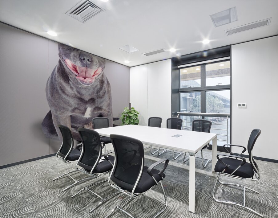 Dog wearing nerd glasses Wall Printing