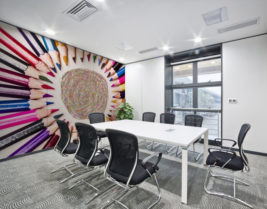 Pencils and coloured circles Wall Printing