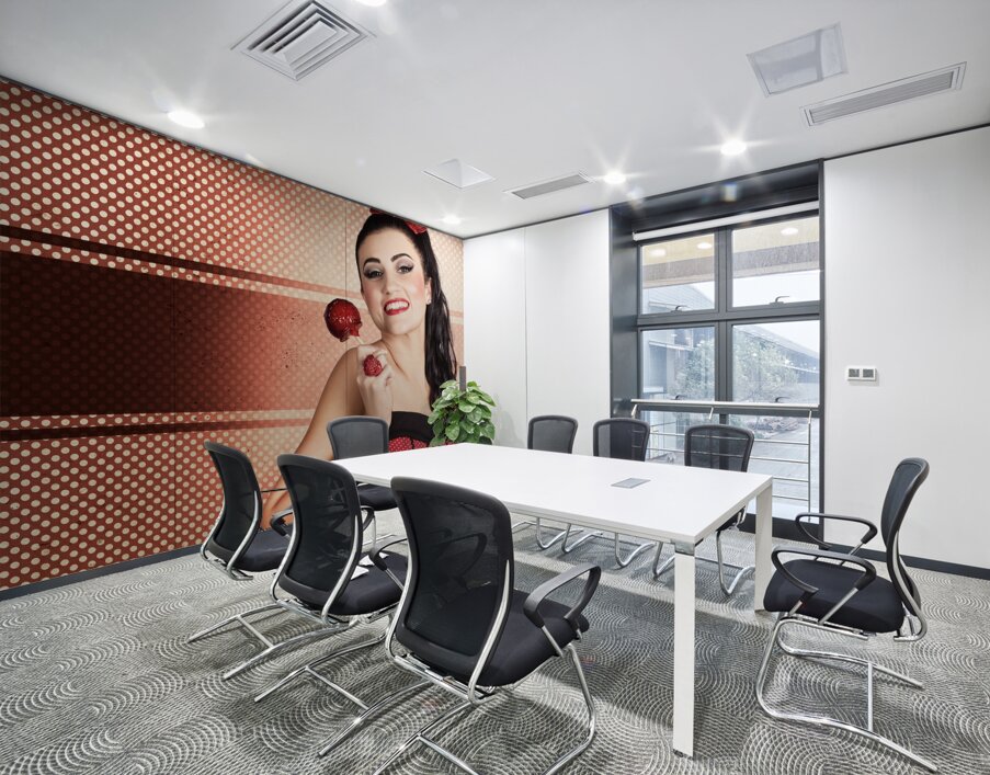 Sweet candy pinup girl with vintage toffee apple Wall Printing