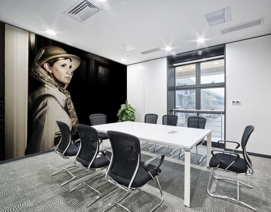 Lady In Vintage Attire At Night Wall Printing