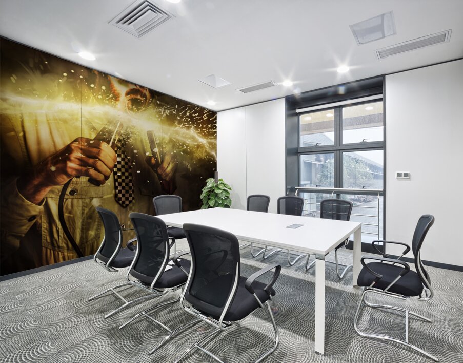 Start up business man with explosive idea Wall Printing