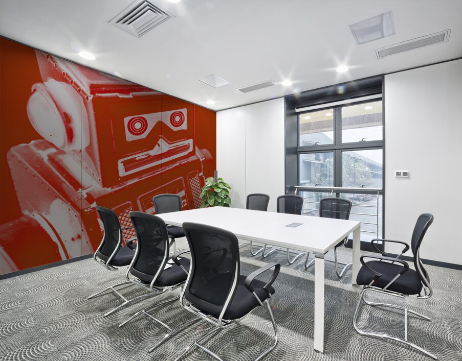 Industrial red Wall Printing