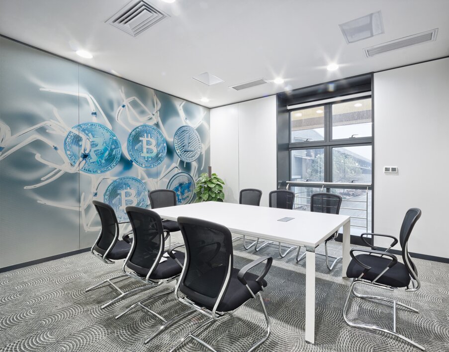 Blockchain network Wall Printing