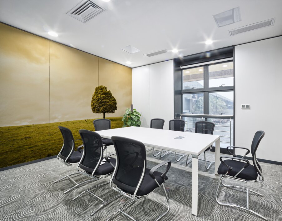 Single green tree in meadows of old Wall Printing