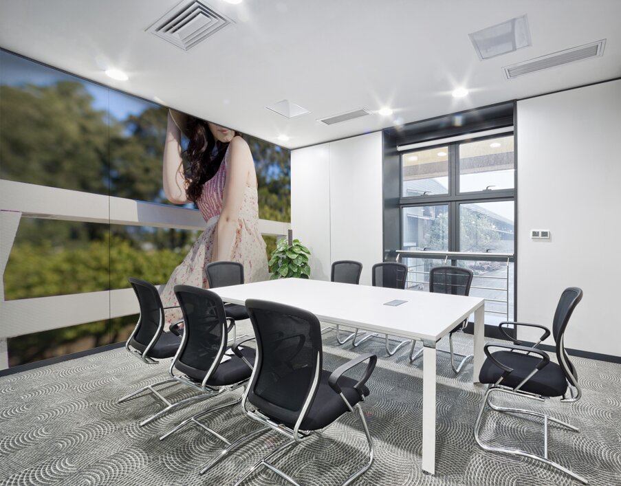 Portrait Of A Smiling Woman Resting On A Pier Bench Wall Printing