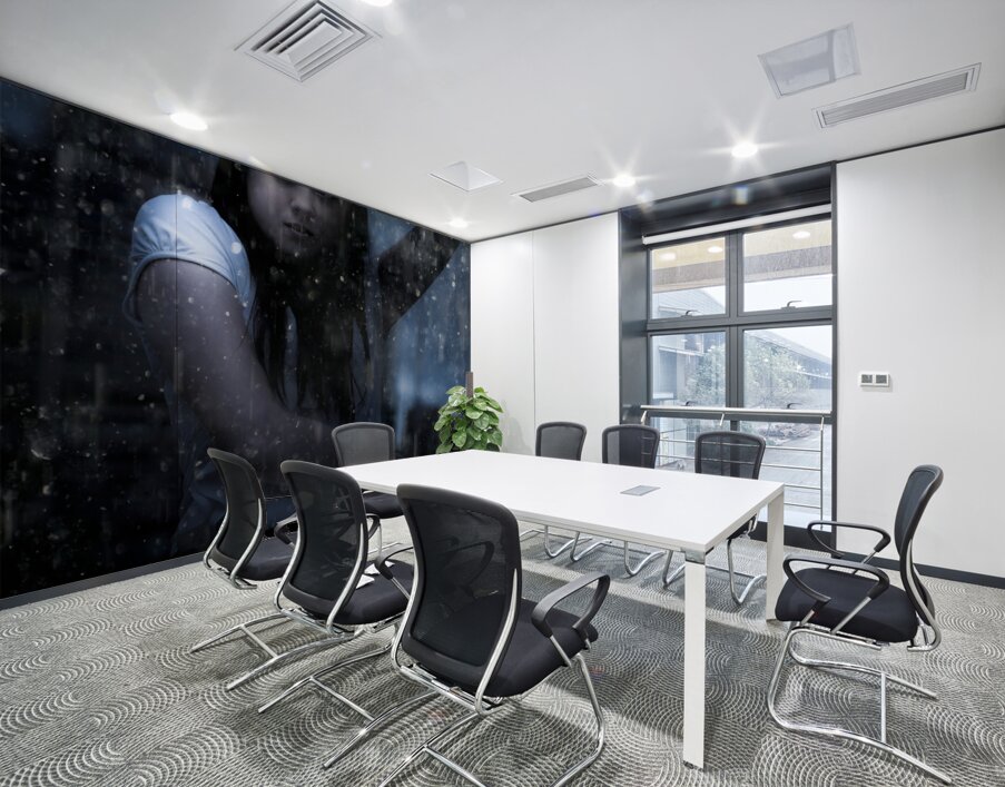 Business Woman Caught In Rain And Bad Weather Wall Printing