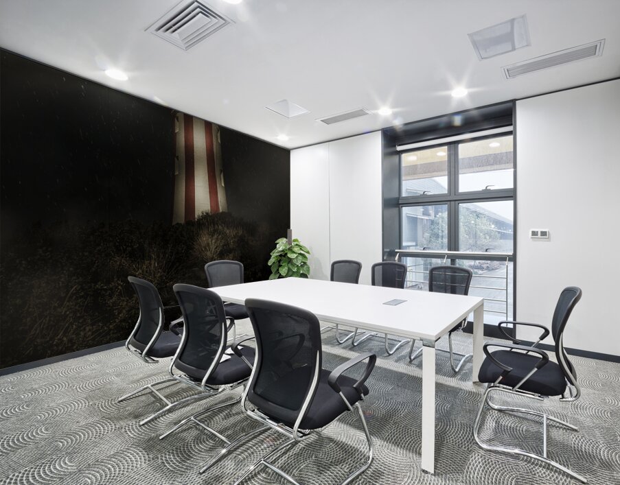 Tasmania lighthouse in rain storm. Guiding light Wall Printing