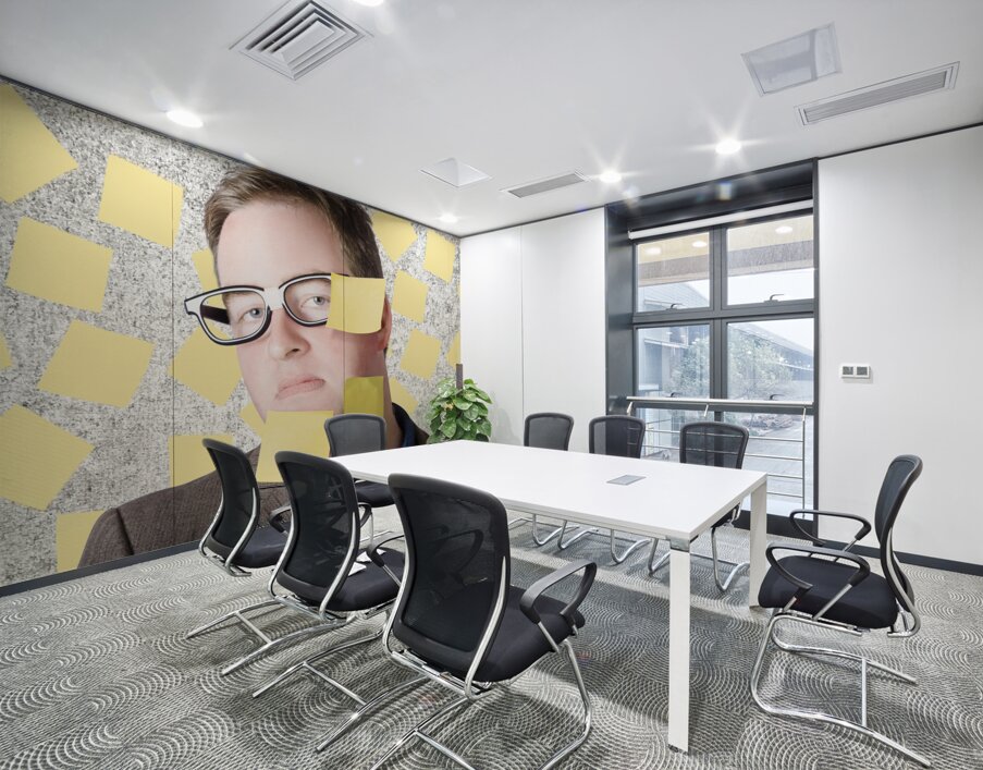 Stressed businessman multitasking huge agenda Wall Printing