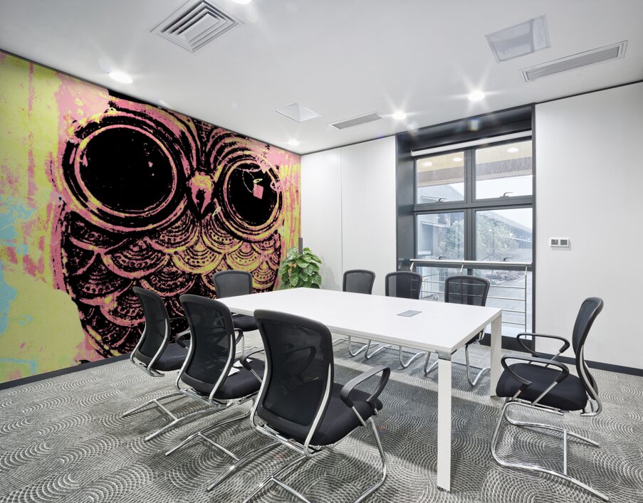 Pop art owl watercolour Wall Printing