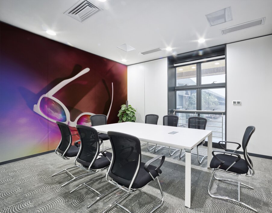 Sunglasses on car bonnet. 1980s road trip Wall Printing