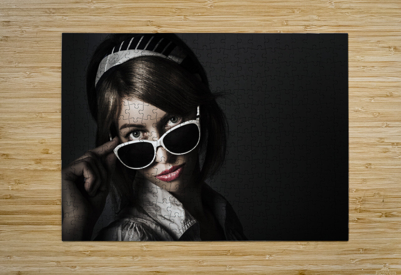 Face of dark retro fashion. Female pin-up beauty Jorgo Puzzle printing