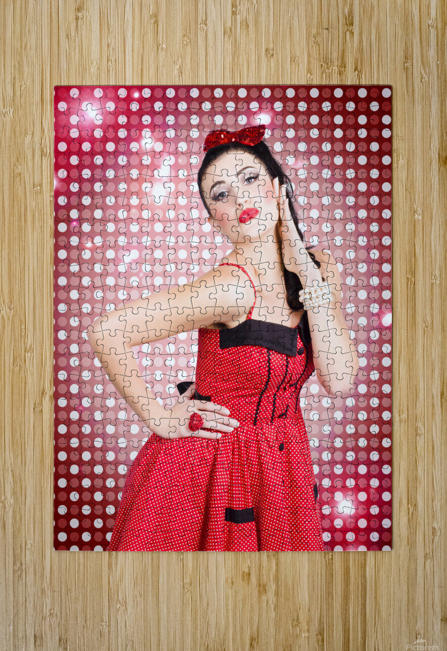 Portrait of disco party dancing girl Jorgo Puzzle printing