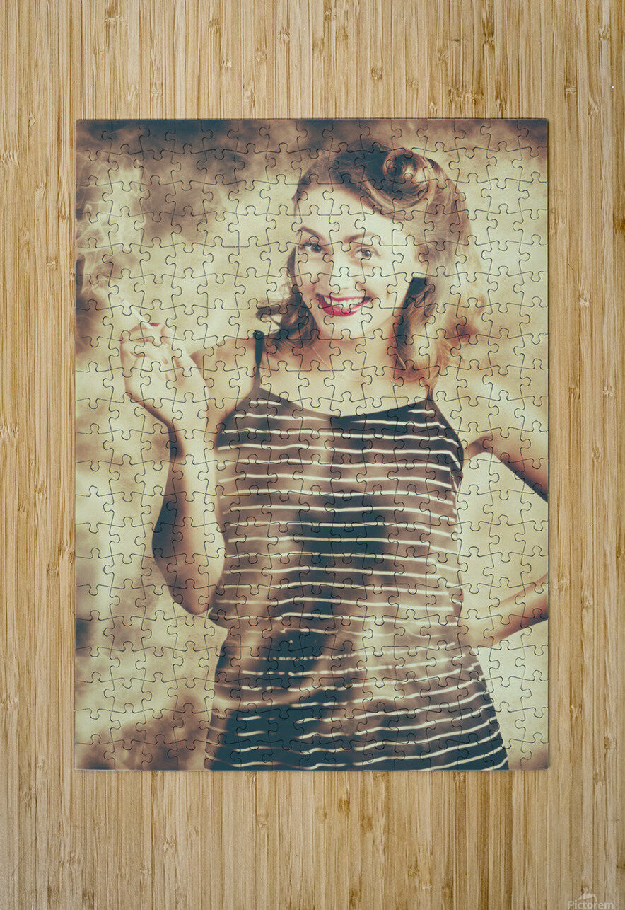 Smoking hot pin-up housewife Jorgo Puzzle printing