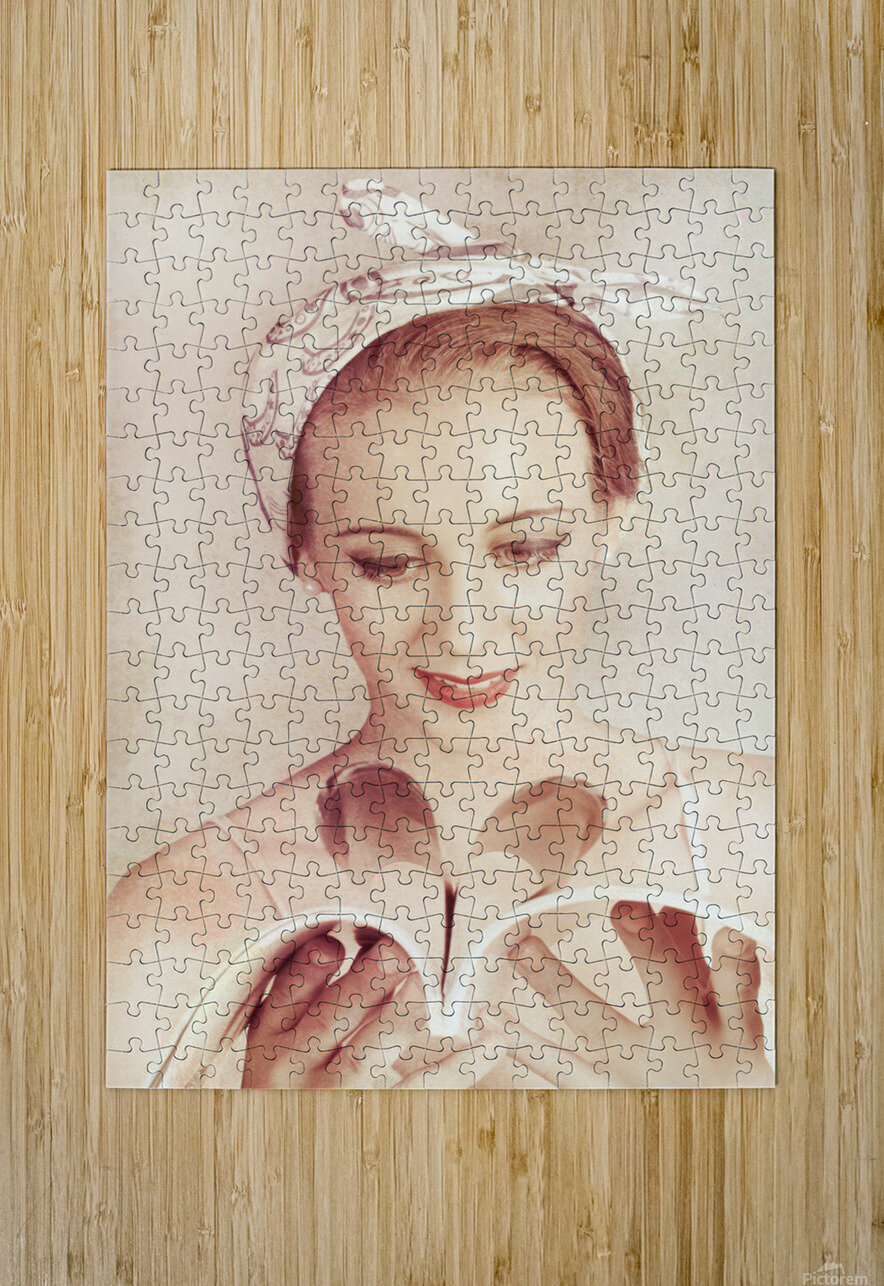 Cute Vogue Pinup Girl Reading Old Fashion Magazine Jorgo Puzzle printing