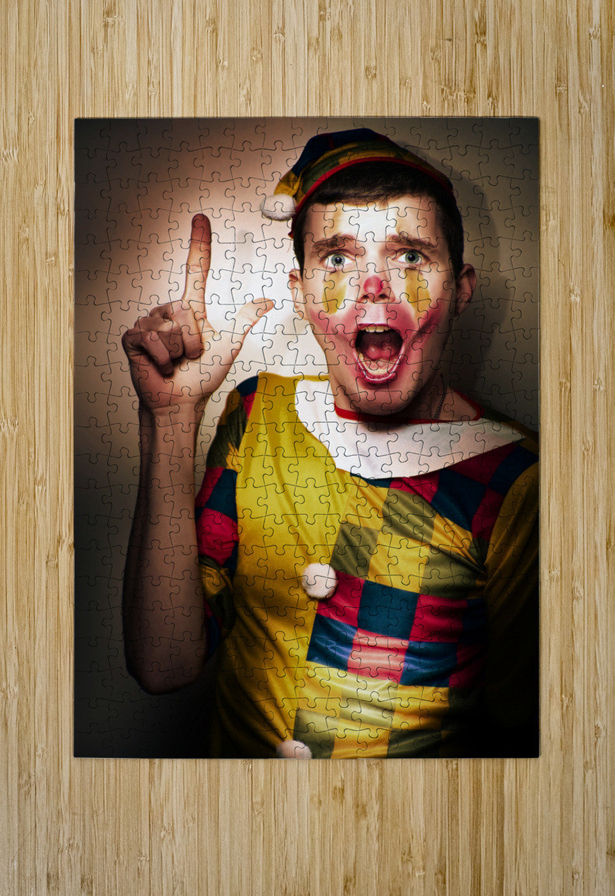 Clown Bank Robber Performing A Copyspace Holdup Jorgo Puzzle printing
