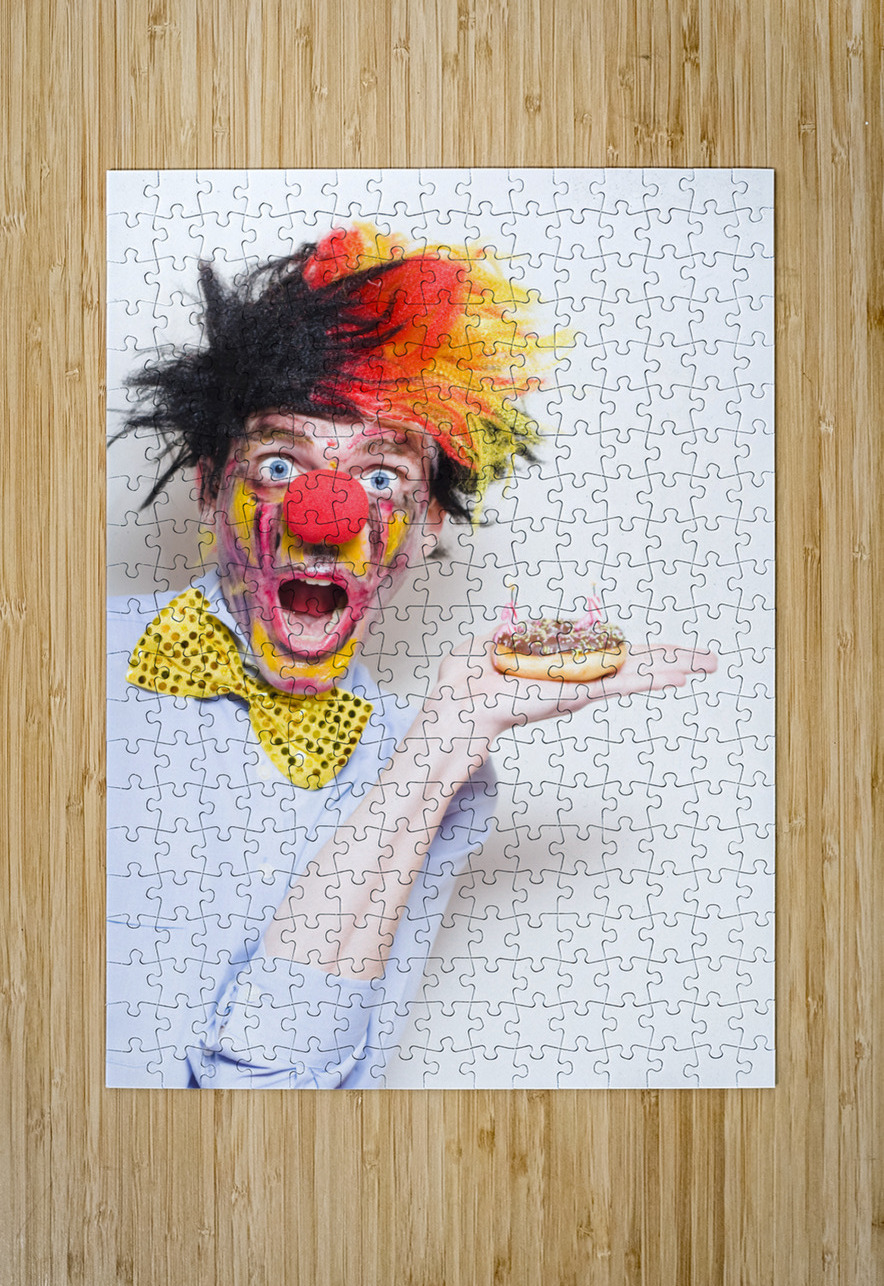 Surprise Happy Birthday Clown Holding Party Cake Jorgo Puzzle printing