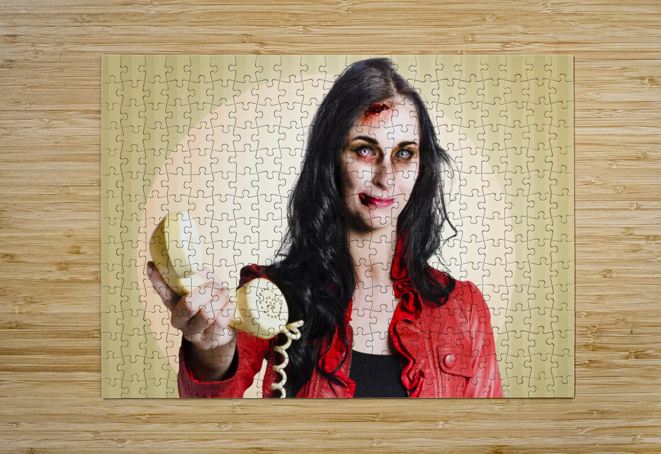 Zombie business person handing over bad news phone Jorgo Puzzle printing