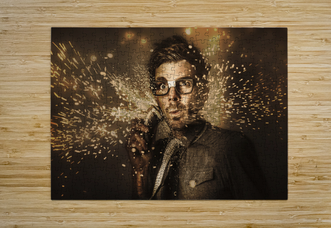 Funny male beauty and fashion nerd Jorgo Puzzle printing