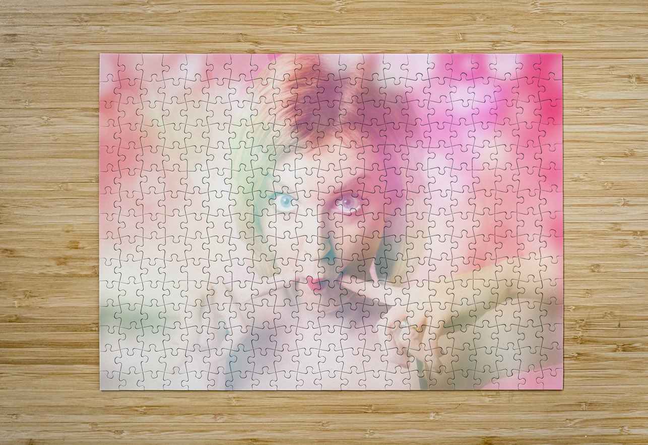 Blushing pinup girl in haze of makeup hues Jorgo Puzzle printing