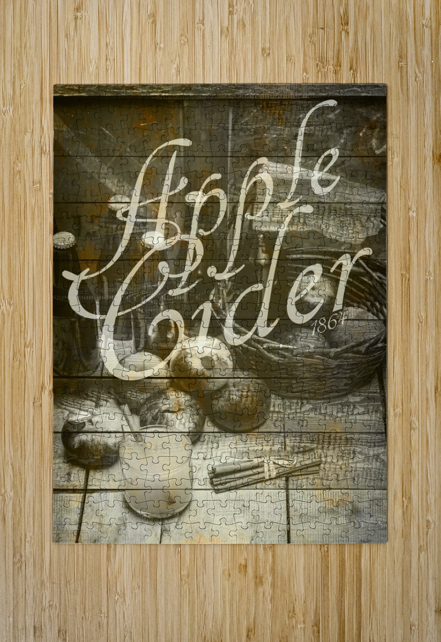 Apple Cider Sign Printed on Rustic Wood Planks Jorgo Puzzle printing