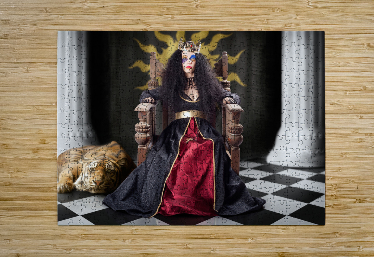 Fashion queen in crown sitting in jester court Jorgo Puzzle printing