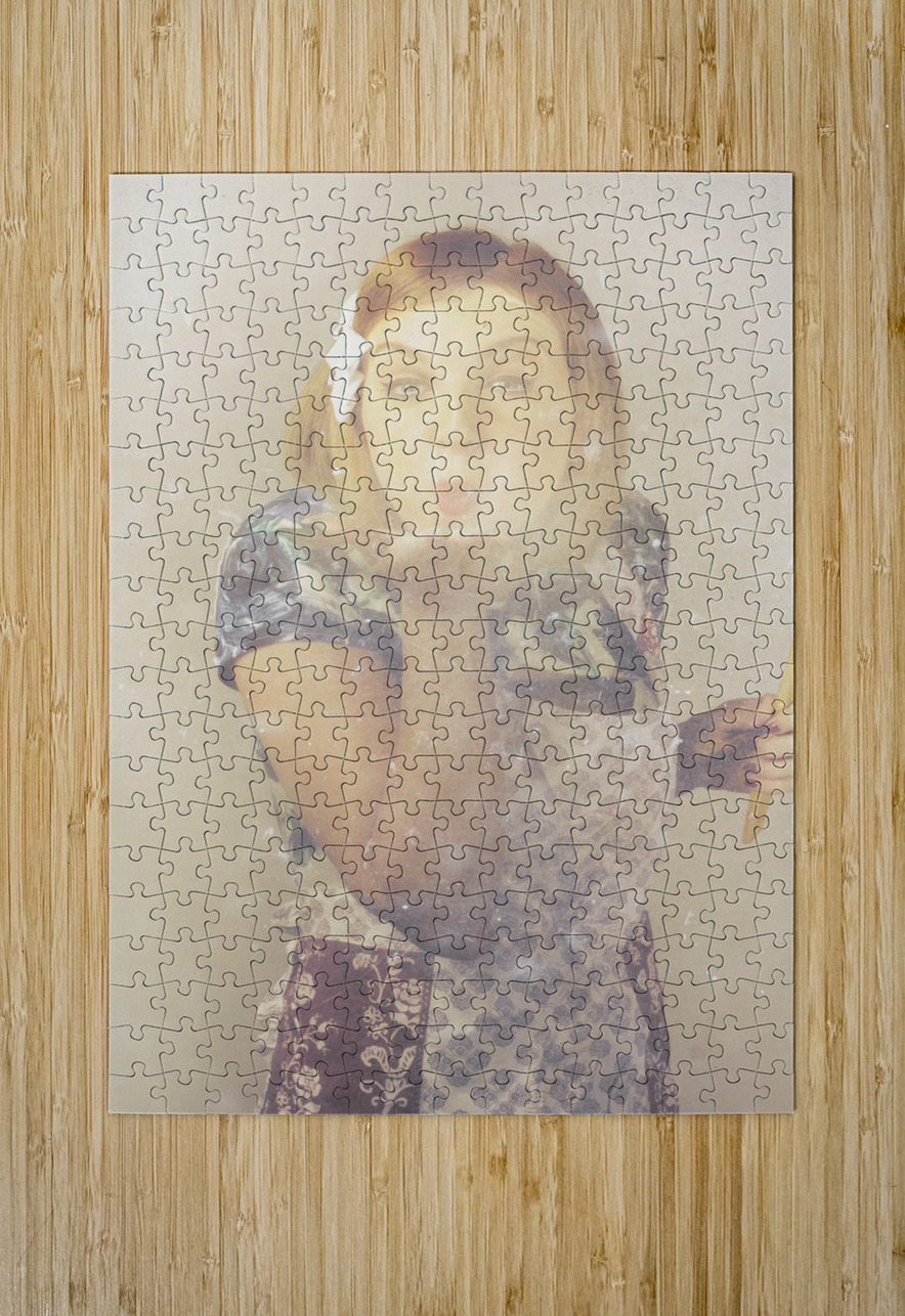 Vintage cookery girl baking with pinch of flour Jorgo Puzzle printing