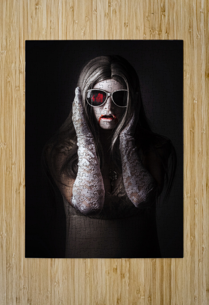 Vampire woman in darkness hiding from the light Jorgo Puzzle printing