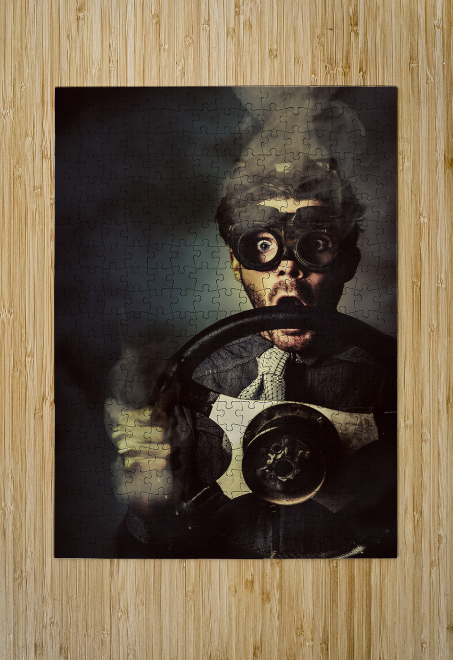 Nerd business man in a fast race competition Jorgo Puzzle printing