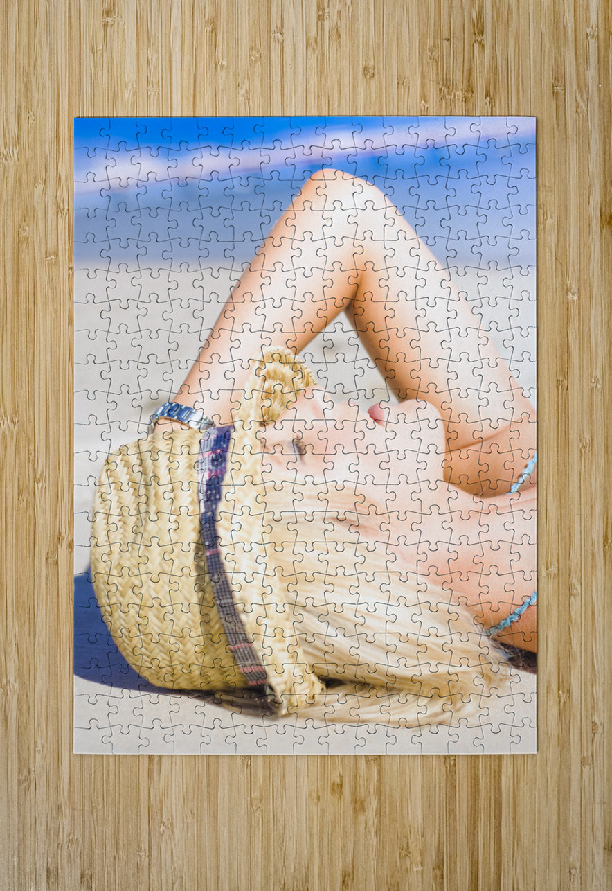 Pretty female at beach Jorgo Puzzle printing