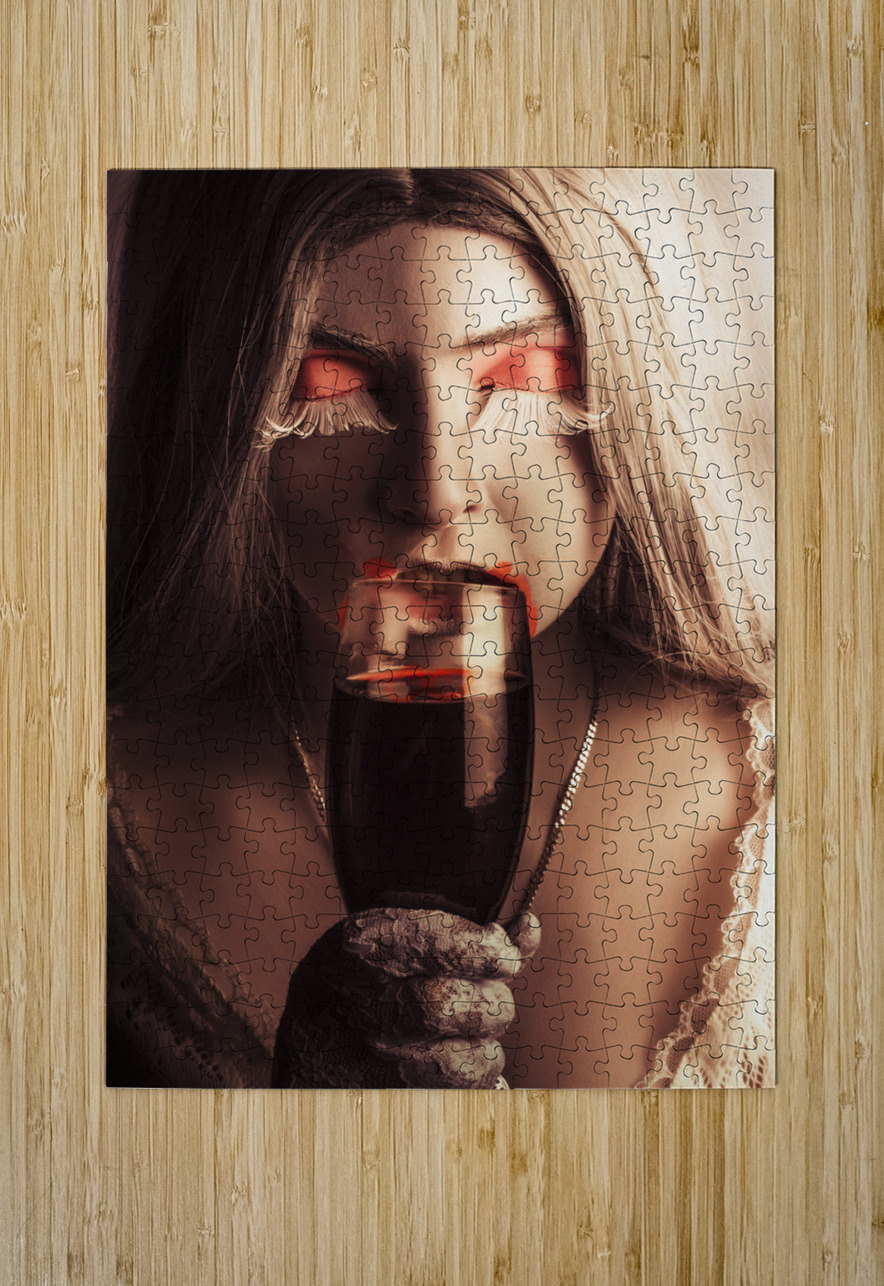 Vampire girl with holding glass of blood Jorgo Puzzle printing