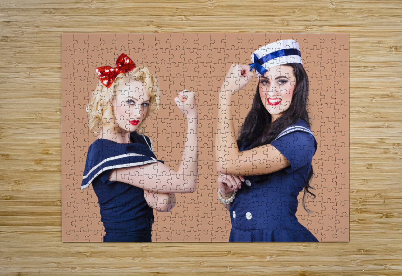 Pin-up sailor girls showing physical strength Jorgo Puzzle printing