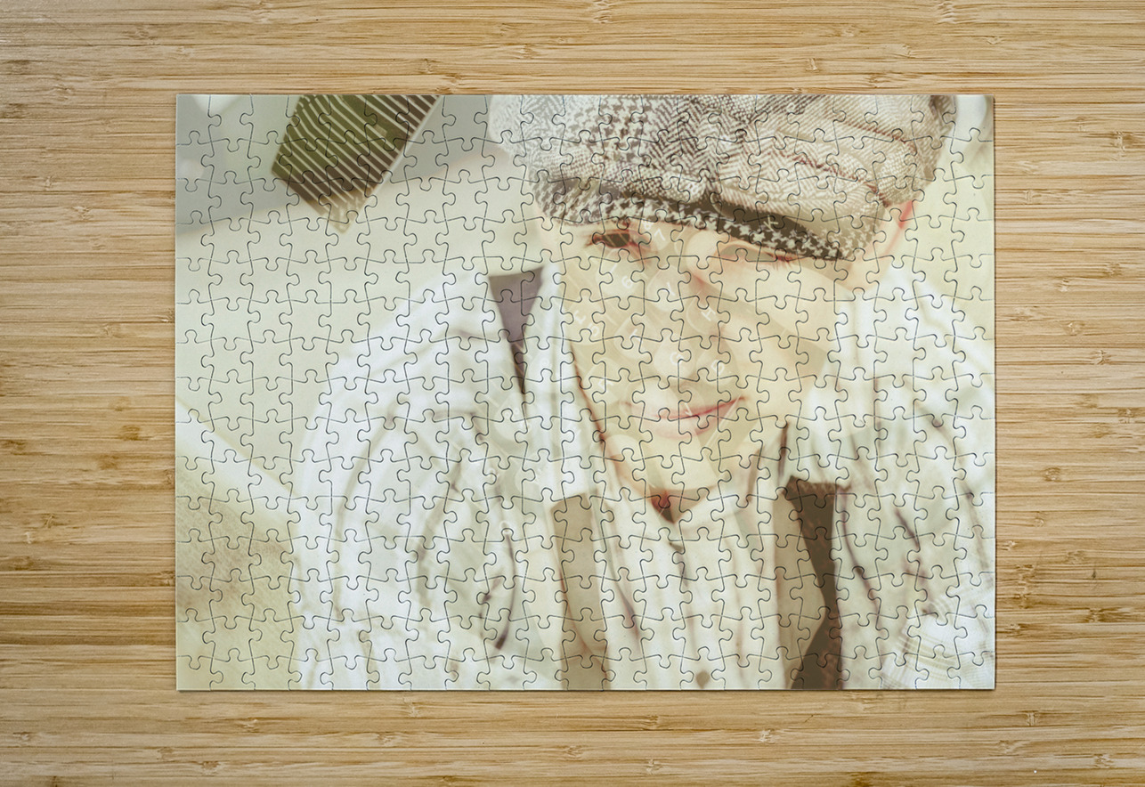 Retro typist with dream to inspire Jorgo Puzzle printing