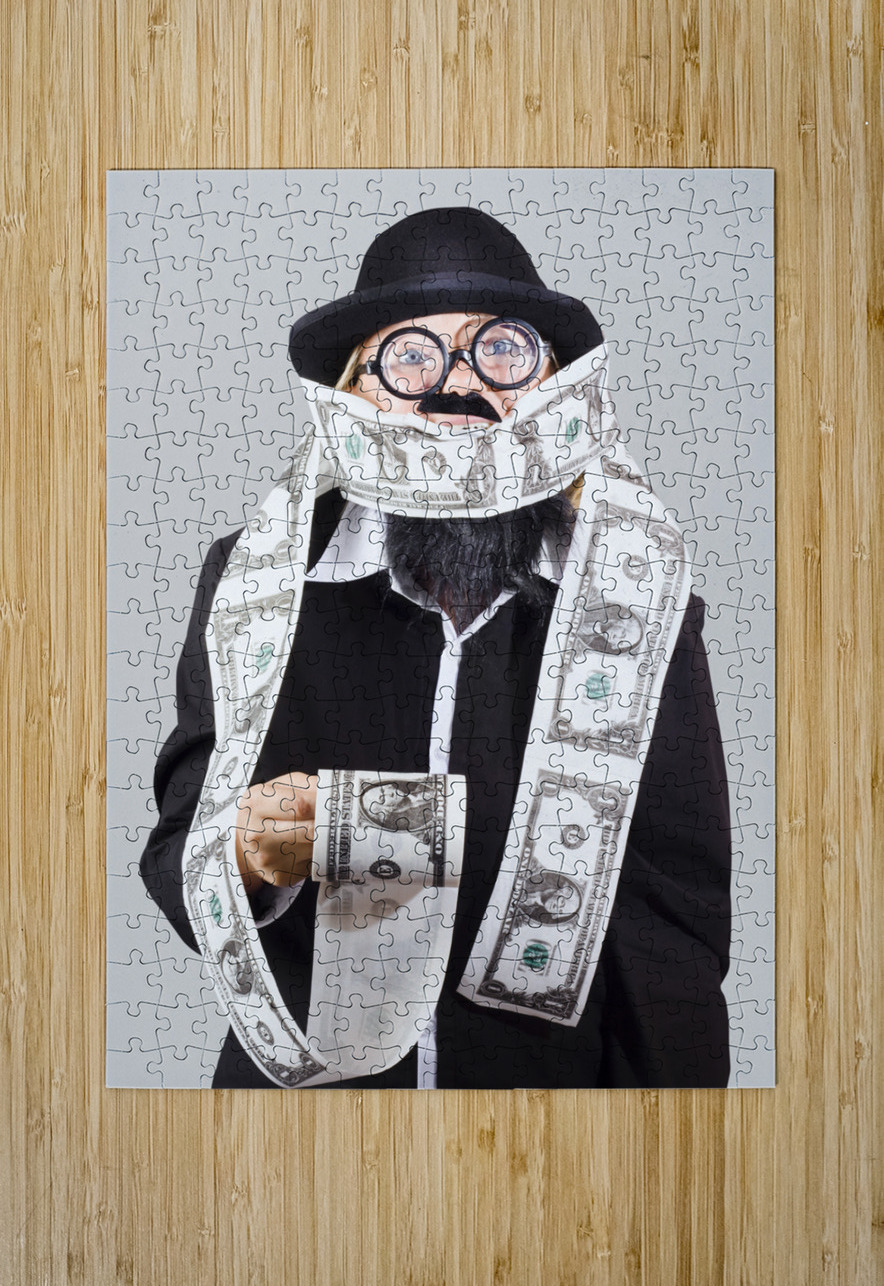 Woman wrapped in money Jorgo Puzzle printing
