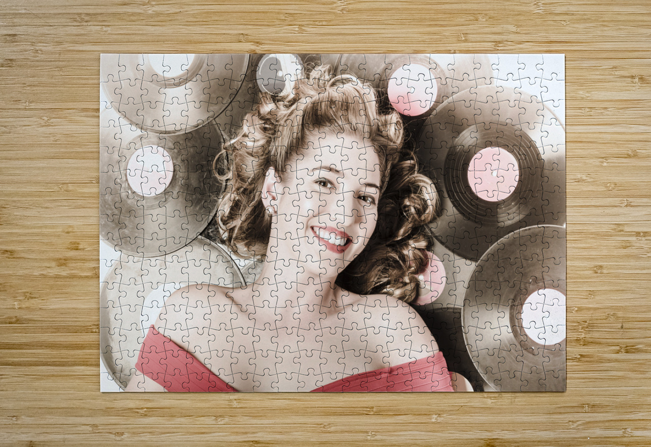 Retro pin-up woman with rocking hairstyle Jorgo Puzzle printing