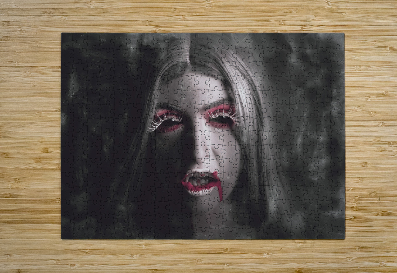 Sinister portrait of scary vampire woman Jorgo Puzzle printing