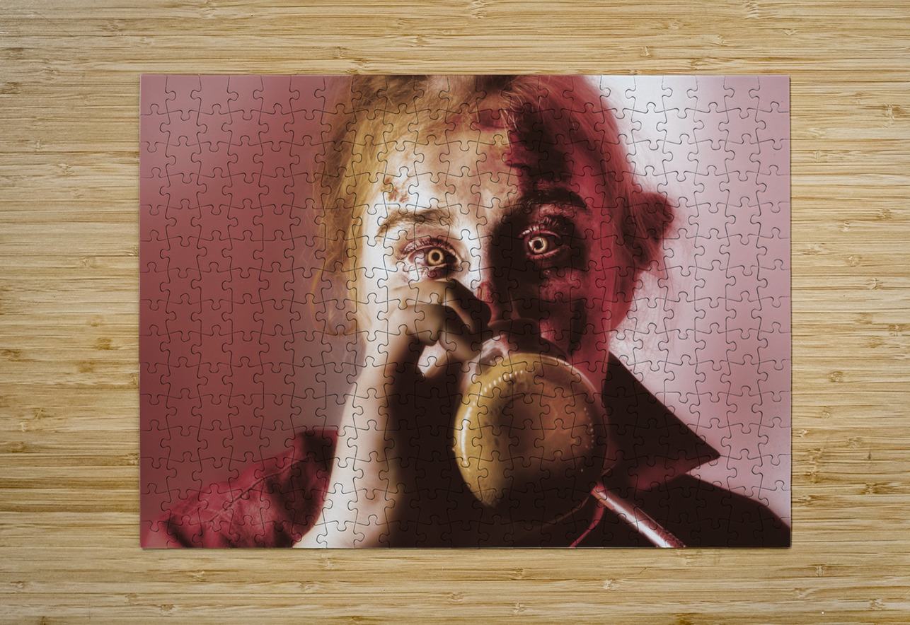 Drunk ghoul sculling beer at Halloween party Jorgo Puzzle printing