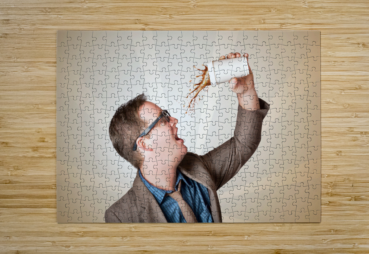 Business man drinking a quick coffee on the go Jorgo Puzzle printing