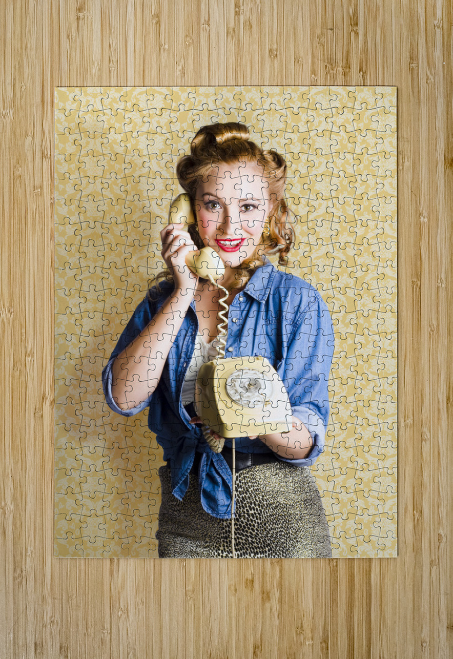 Vintage Fifties Telephone Operator Holding Phone Jorgo Puzzle printing