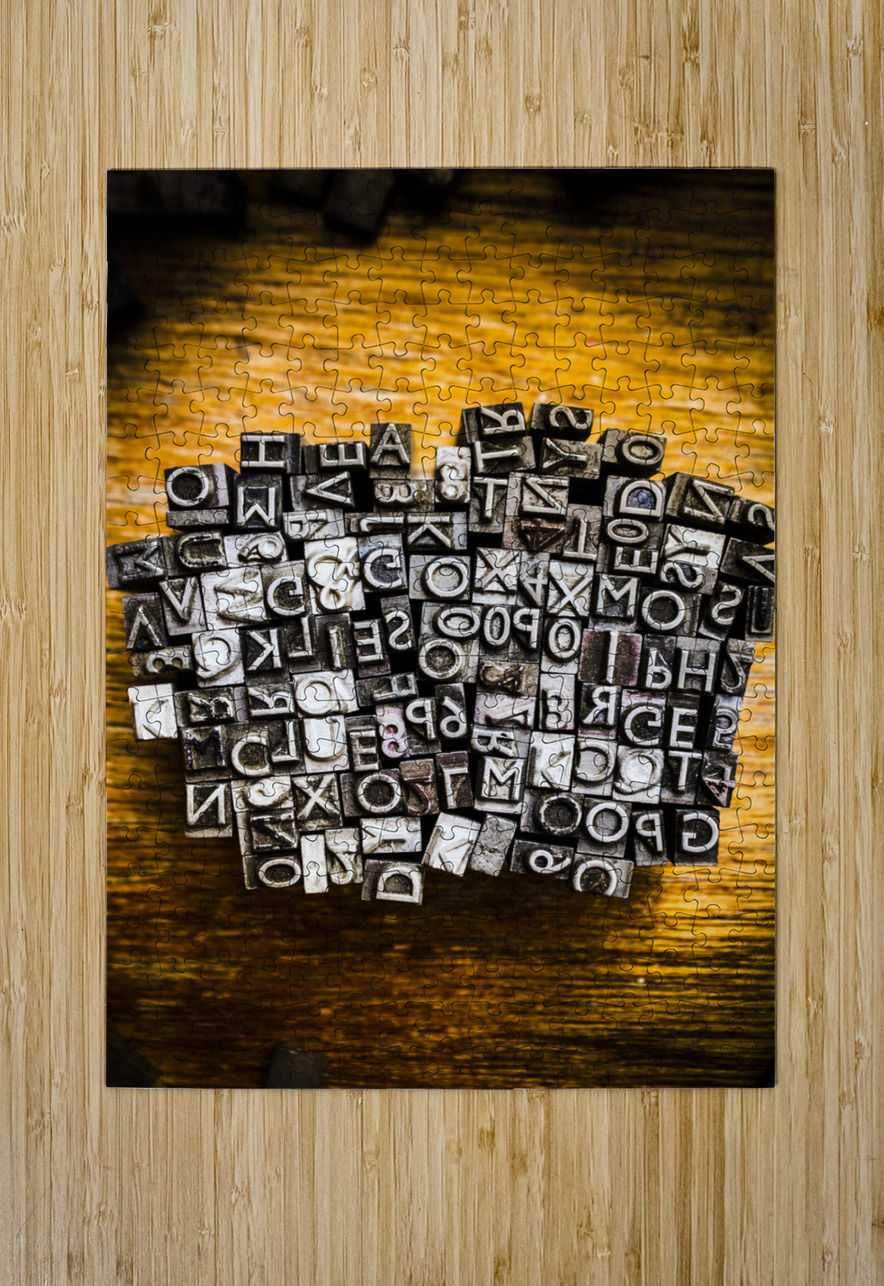 Retro typesetting in print Jorgo Puzzle printing