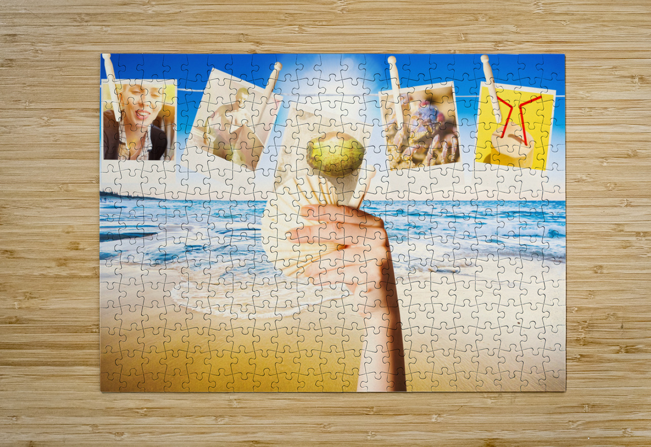 Vacation woman with photos from summer holiday Jorgo Puzzle printing