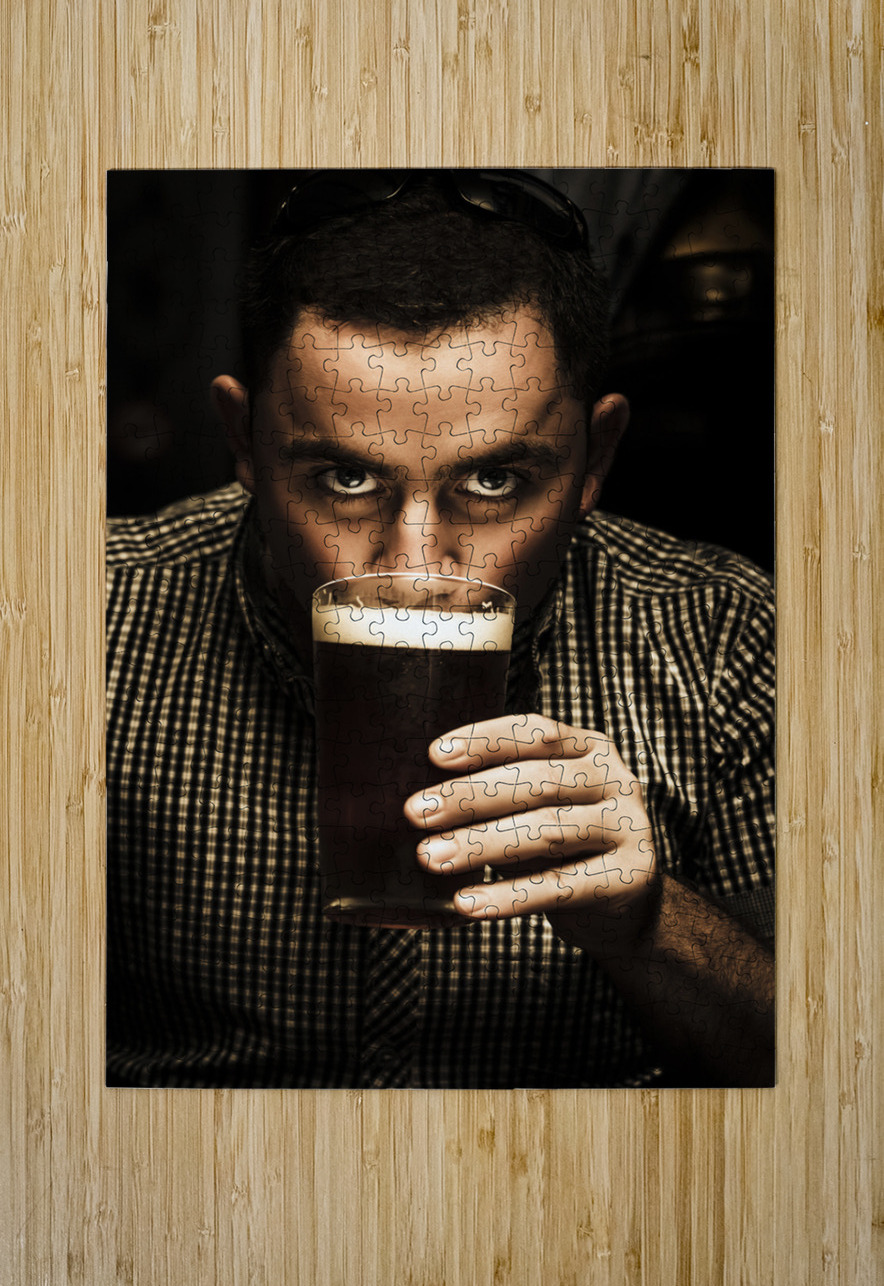 Irish man drinking beer on St Patricks Day Jorgo Puzzle printing
