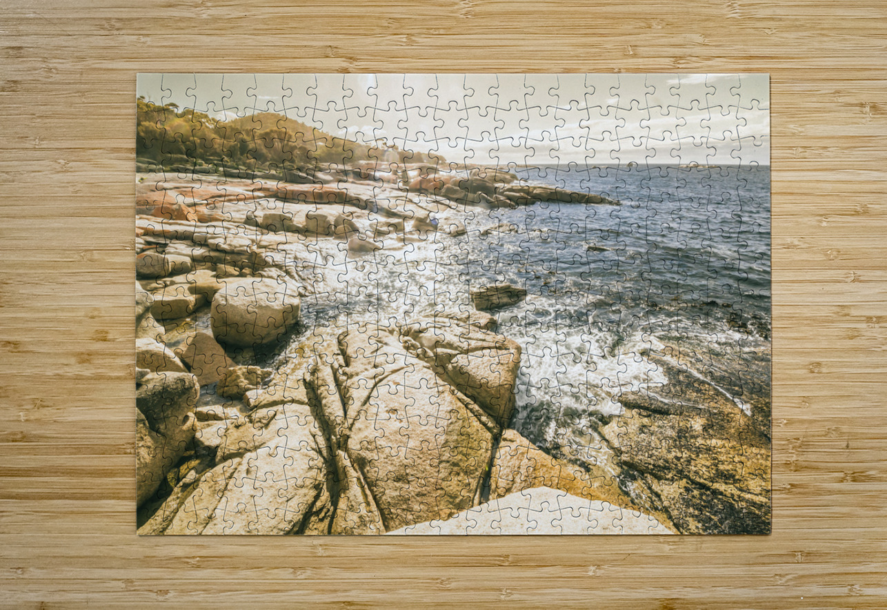 Peaceful sun flared Australian coastline Jorgo Puzzle printing