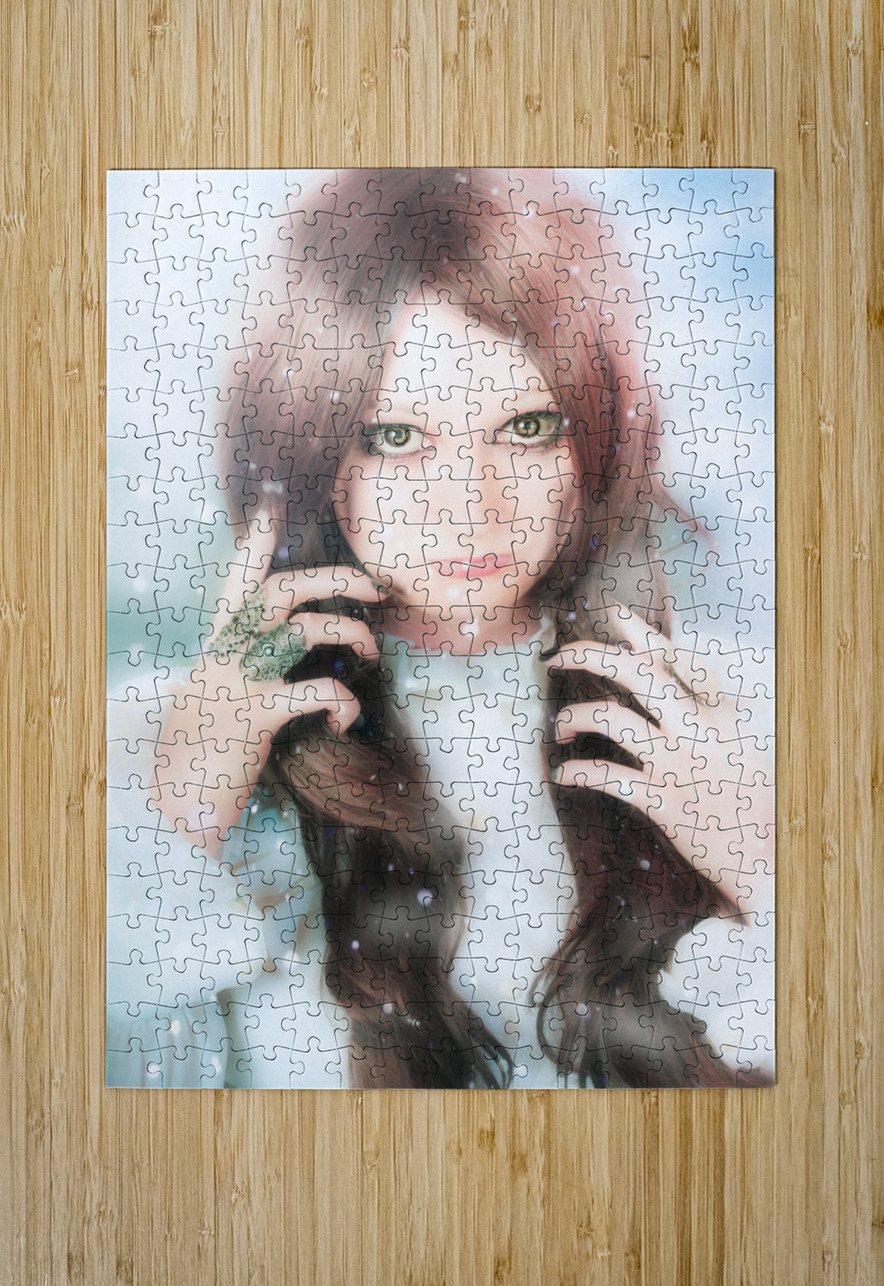 Beautiful enchanting snow princess woman Jorgo Puzzle printing